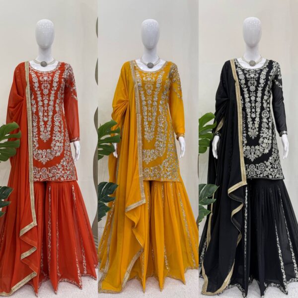 Party Wear Sharara Suit - Image 2